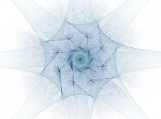 Poster - On a black background is a blue spiral. Rays depart from her. A spiral looks like a jellyfish with tentacles. Abstract fractal background generated by a computer.