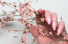 Women's pink manicure