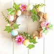 A beautiful colourful Easter door wreath
