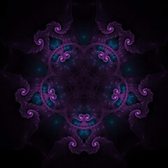 Wall Mural - 3d effect - abstract pentagonal fractal pattern 