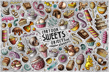 Cartoon Set Of Sweets Theme Items, Objects And Symbols