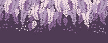 Purple Wisteria Blossom Decorative Flowers