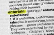 Highlighted word entertain concept and meaning