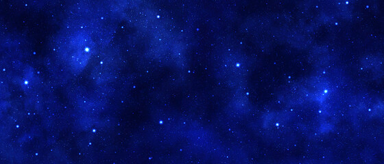 Deep blue starry universe background