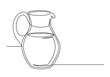 Continuous one line drawing of an vintage milk jug