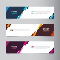 Fototapete - Vector abstract web banner design template, minimal geometric background