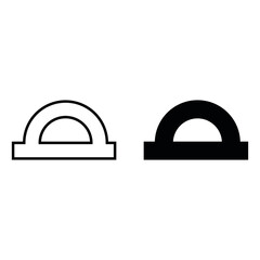 Sticker - protractor icon in trendy flat design