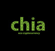 Crypto currency icon logo concept Chia Coin in low poly style on black background, vector illustration