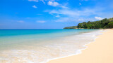 Fototapeta Sawanna - Beach and tropical sea and blue sky background Phuket Thailand