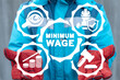 Industrial concept of minimum wage. Industry worker salary.