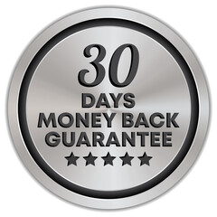 Wall Mural - 30 Days Money Back Guarantee. Silver Badge.