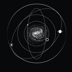 spiral galaxy in dotwork style.