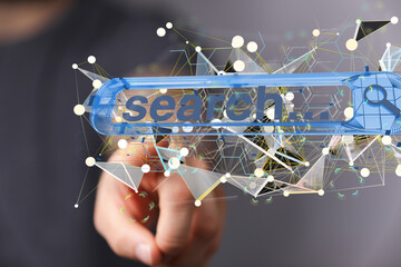 interface web application in hand