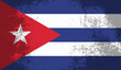Vector Illustration flag of cuba in grunge texture style.