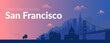 San Francisco, USA famous city scape background.
