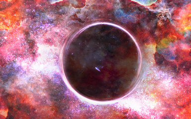 Wall Mural - black hole near far galaxies and stardust. science fiction background. elements of this image were f