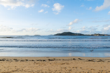 Poster - View of monte ferro from playa america in Nigran - Spain