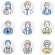 © よこてさとめ - 笑顔の男女セット　シンプルイラスト