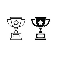 Winner trophy icon vector, symbol of victory event color editable on white background