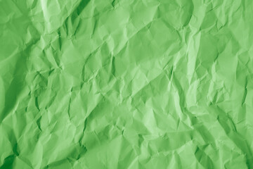 Wall Mural - Crumpled green paper texture background
