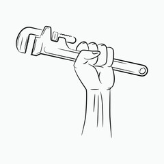 Wall Mural - logo grips a wrench. icon and vector