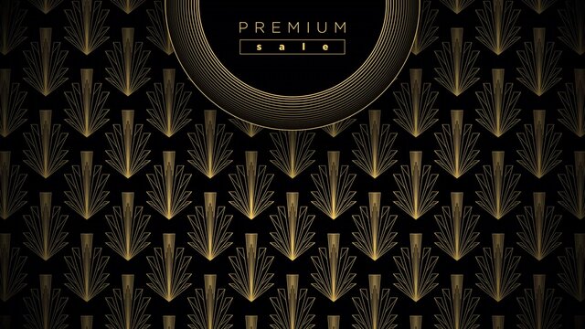 Premium sale golden poster design on black background in 4k video.