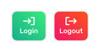 Login and logout button. Website access entrance and exit icon vector symbol
