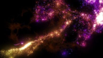 Wall Mural - 4k abstract motion background animation shining particles rotating and fluctuating in space seamless