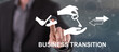 Man touching a business transition concept