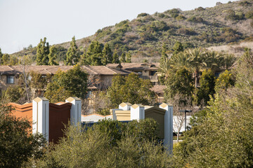 Wall Mural - Daytime view of the downtown skyline and a residential area of Ladera Ranch, California, USA.