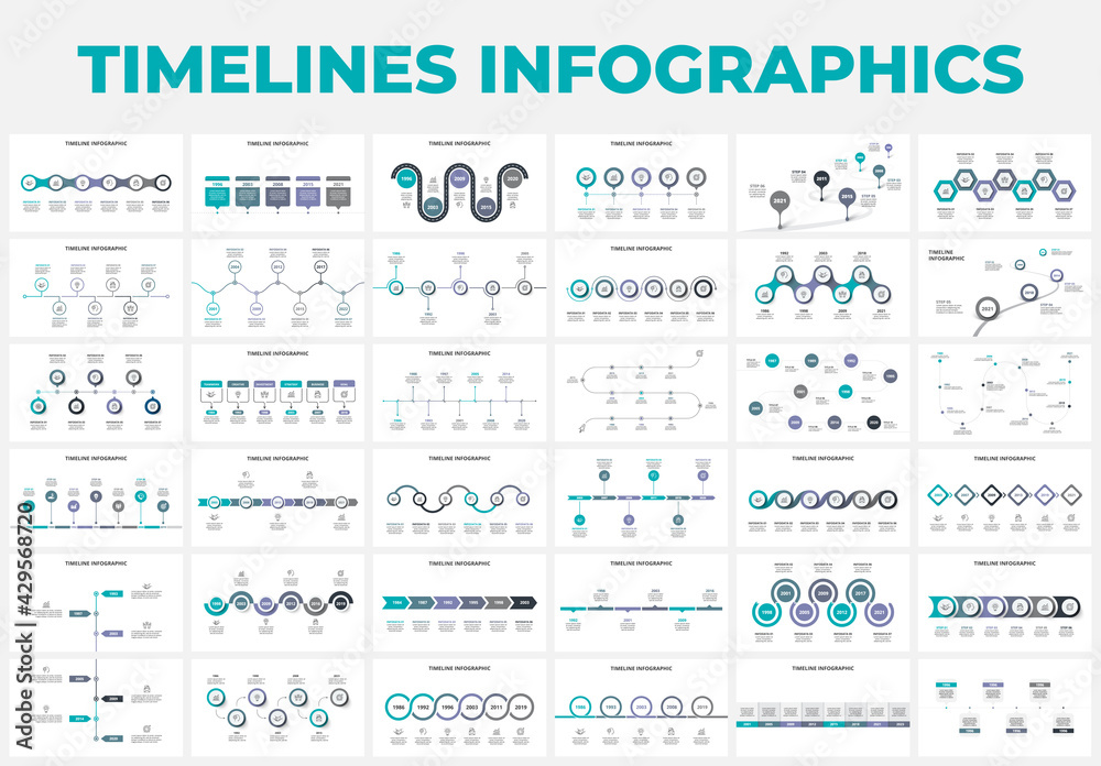Creative Timeline Graph Creative concept set for infographic timeline. Abstract elements of ...