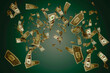 Many dollar bills are floating in the air. Financial business ideas