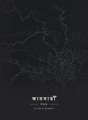 Sticker - Map of Kathmandu, Nepal