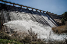 Jet Of Water Under Pressure In A Dam