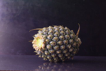 pineapple. Isolated pineapple. fresh pieces of unpeeled pineapple fruit.