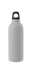 White metallic water bottle, mockup on white background, 3d rendering image