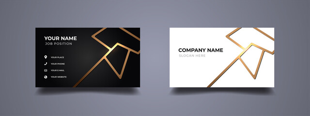 Wall Mural - luxury business card black and white background. elegant abstract golden lines design. vector print 
