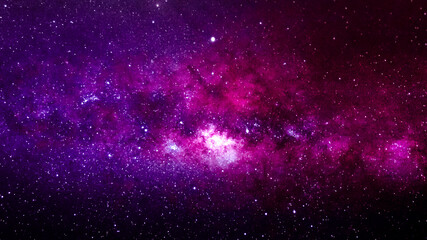 Wall Mural - astrophotography of visible milky way galaxy. stars, space, nebula and stardust at a starry night sk