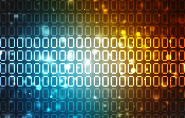 2d illustration abstract digital binary data on computer screen