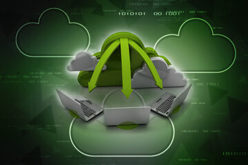 Poster - 3d rendering technology Computer network
