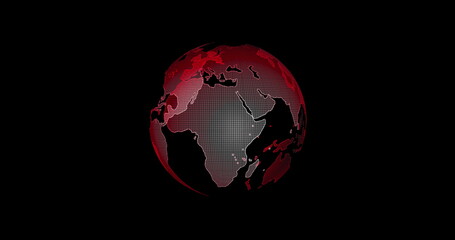 Red Earth View From Outer Space. Big data 3d Earth. Binary code surrounding globe rotating. Retro digital Earth. Digital data globe,abstract 3D rendering of data network surrounding planet earth.