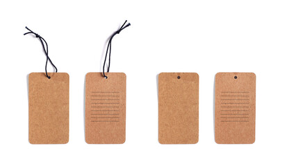 Cardboard hang tags for labelling.