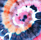 Fototapeta Kwiaty - Batik Color Spiral Tie Dye.  Blue Tiedye Batik