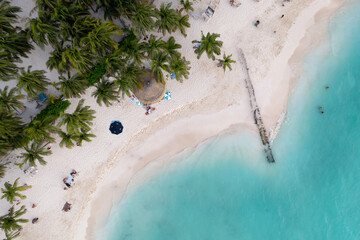 Wall Mural - beach umbrella near the blue ocean
