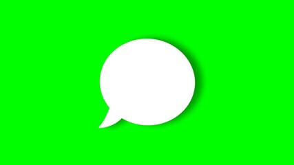Poster - Chat, speech bubble icon animation on green background 4K video