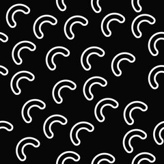 Poster - Seamless half of circles pattern. Black background and white shapes ornament.