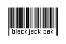 Barcode On White Background With Inscription Blackjack Oak Below