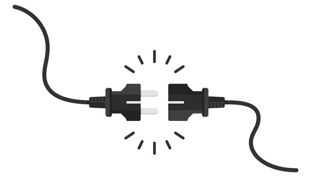 electric socket with a plug. electric plug connect socket. get connected or disconnect. concept of w