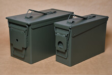 Military Ammunition Green Metal Large Boxes With Close Lid