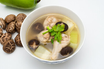 Thai Winter melon soup with chicken and mushroomfood